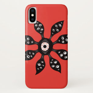 Creepy Witchy Eye Monster On Red iPhone X Case
