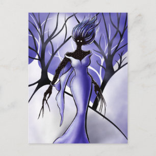 Creepy Woman Monster Macabre Art Postcard
