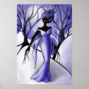 Creepy Woman Monster Macabre Art Poster