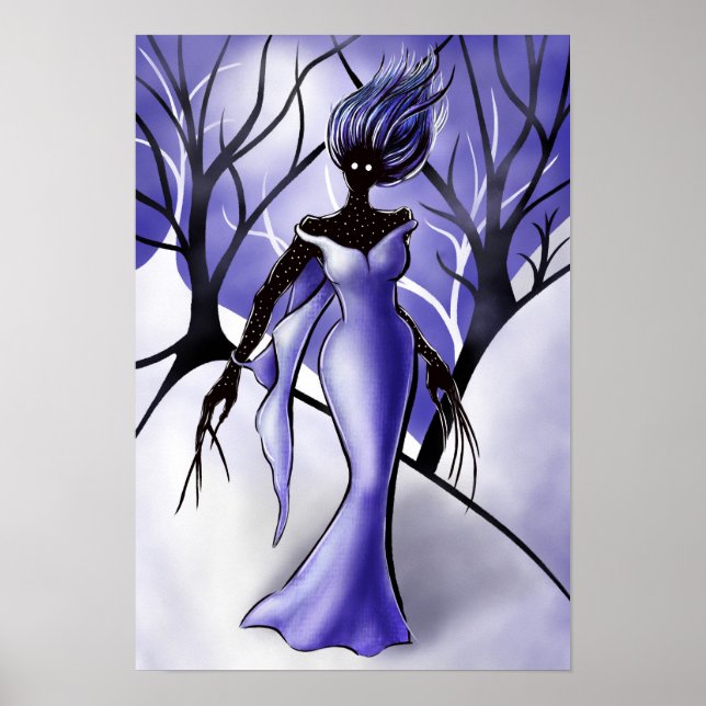 Creepy Woman Monster Macabre Art Poster (Front)
