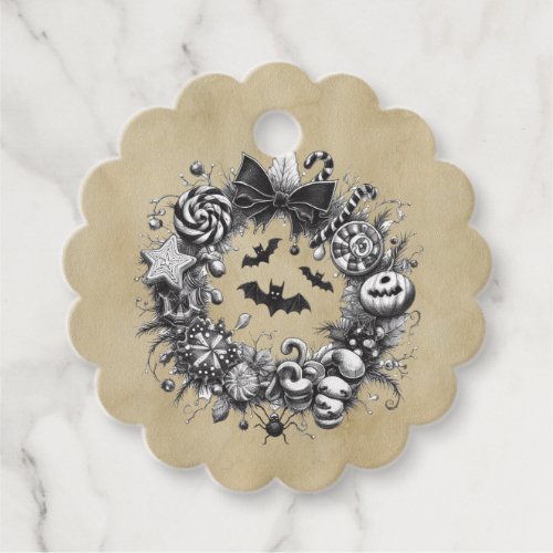 Creepy Wreath Favor Tags