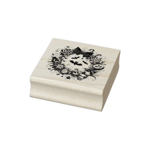 Creepy Wreath Rubber Stamp