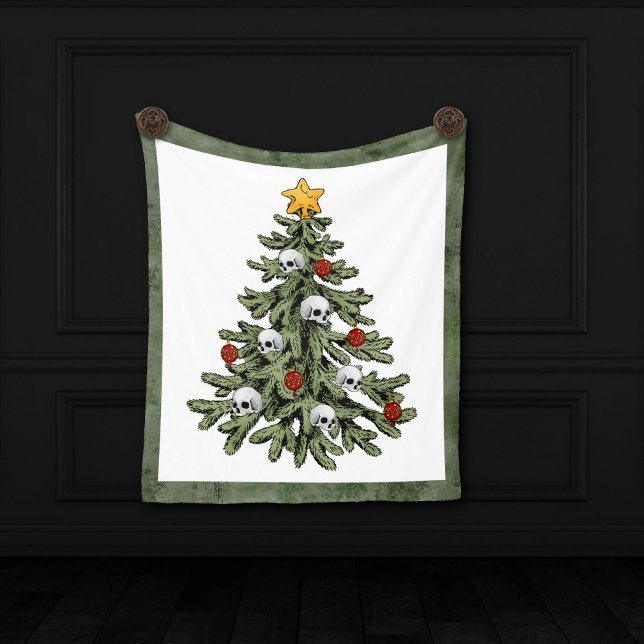 Creepy XMAS | A Very Gothic Christmas Tree Grunge Fleece Blanket (Creator Uploaded)