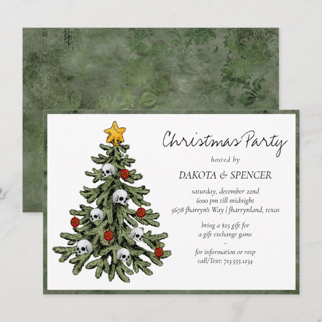Creepy XMAS | A Very Gothic Christmas Tree Grunge Holiday Card (Front/Back)