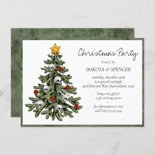 Creepy XMAS   A Very Gothic Christmas Tree Grunge Holiday Card