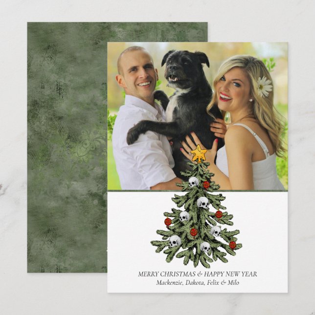 Creepy XMAS | A Very Gothic Christmas Tree Grunge Holiday Card (Front/Back)