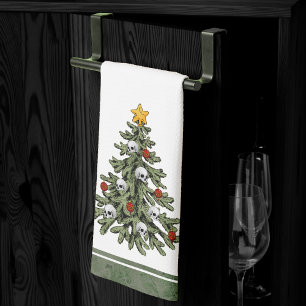 Creepy XMAS A Very Gothic Christmas Tree Grunge Kitchen Towel
