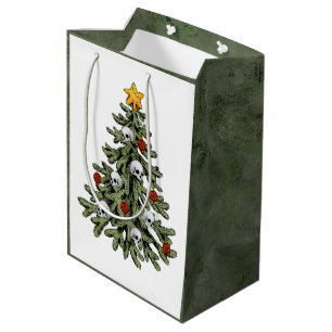 Creepy XMAS   A Very Gothic Christmas Tree Grunge Medium Gift Bag