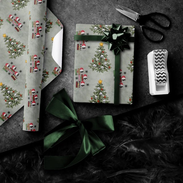 Creepy XMAS | A Very Gothic Christmas Tree Grunge Wrapping Paper (Creator Uploaded)