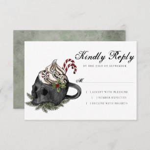 Creepy XMAS   A Very Gothic Skull Mug Grunge RSVP Card