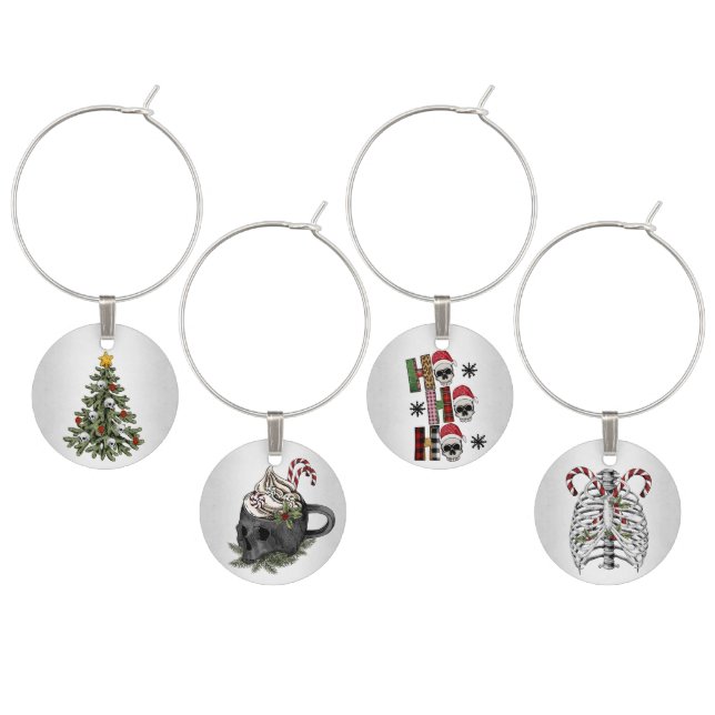 Creepy XMAS | A Very Gothic Tree and Skull Mug Wine Charm (Staggered)