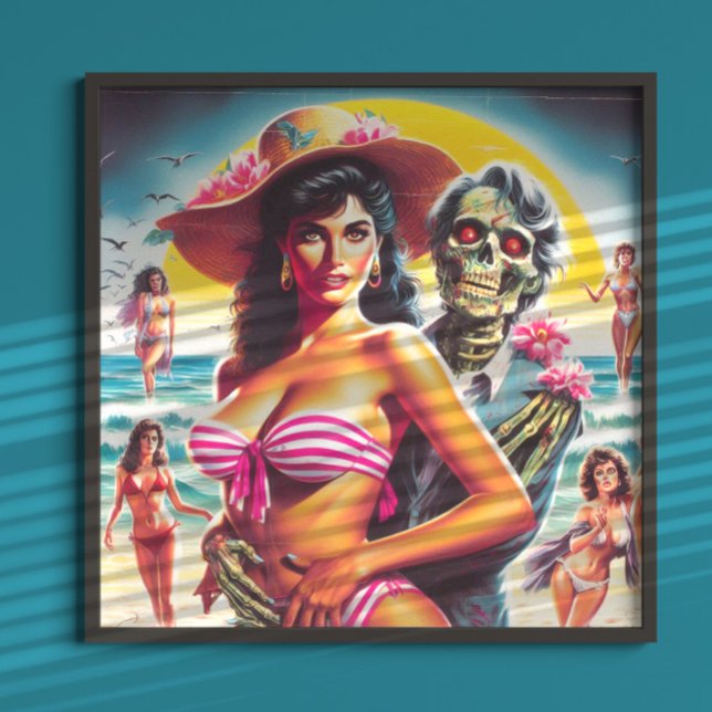 Creepy Zombie Beach Pin-up Poster (Creator Uploaded)