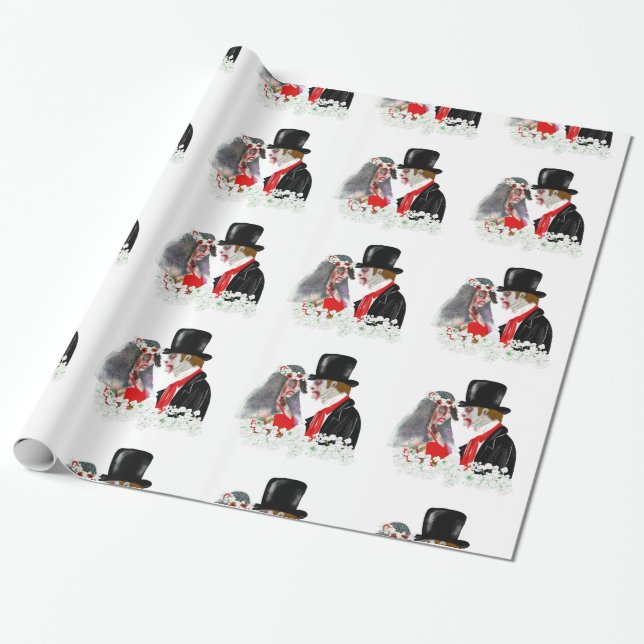 Creepy Zombie bride and groom wedding gift wrap (Unrolled)