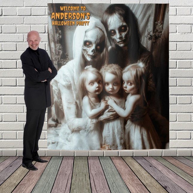 Creepy Zombie Family Halloween Hanging Backdrop (Creator Uploaded)