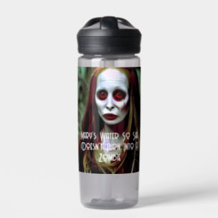 Creepy Zombie Monogram Water Bottle