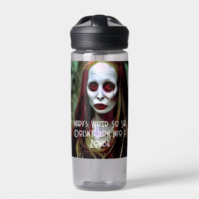 Creepy Zombie Monogram Water Bottle (Front)