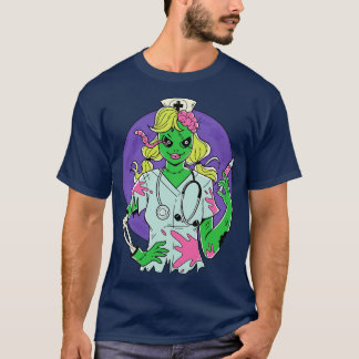 Creepy Zombie Nurse toon Halloween Zombie T-Shirt