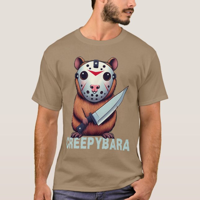Creepybara Horror Capybara Funny Halloween Scary A T-Shirt (Front)