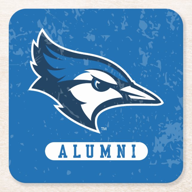Creighton Alumni University Distressed Square Paper Coaster (Front)