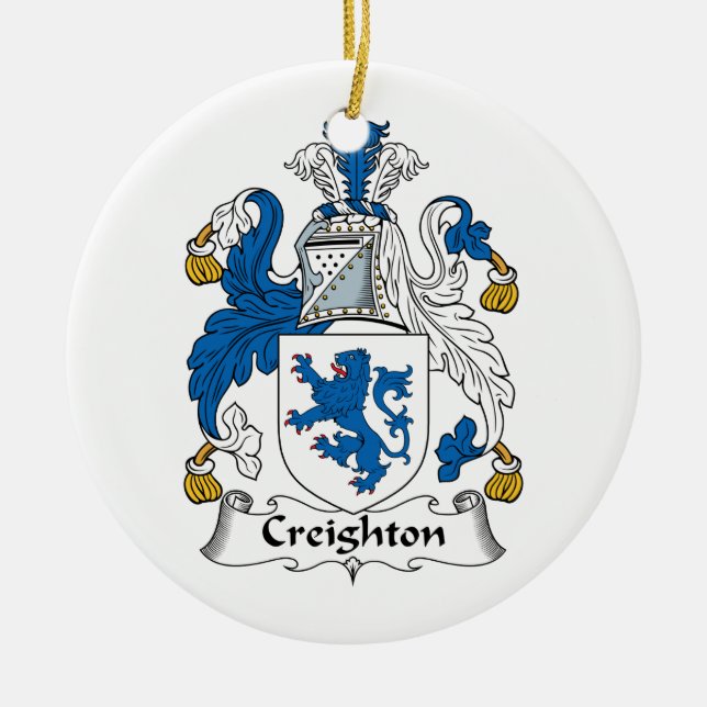Creighton Family Crest Ceramic Ornament (Front)