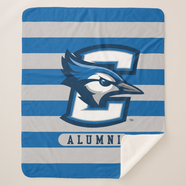 Creighton University Alumni Stripes Sherpa Blanket (Front)