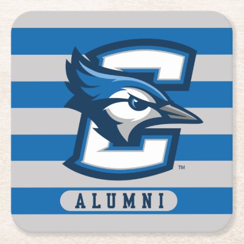 Creighton University Alumni Stripes Square Paper Coaster