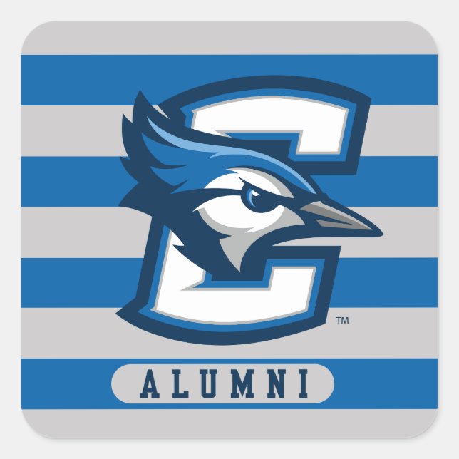 Creighton University Alumni Stripes Square Sticker (Front)
