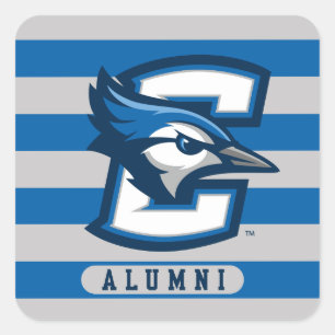 Creighton University Alumni Stripes Square Sticker
