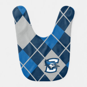 Creighton University Argyle Pattern Baby Bib