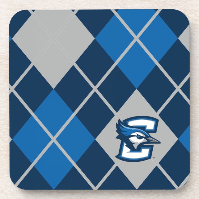 Creighton University Argyle Pattern Beverage Coaster (Front)