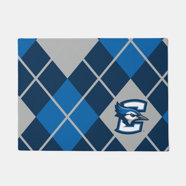 Creighton University Argyle Pattern Doormat (Front)