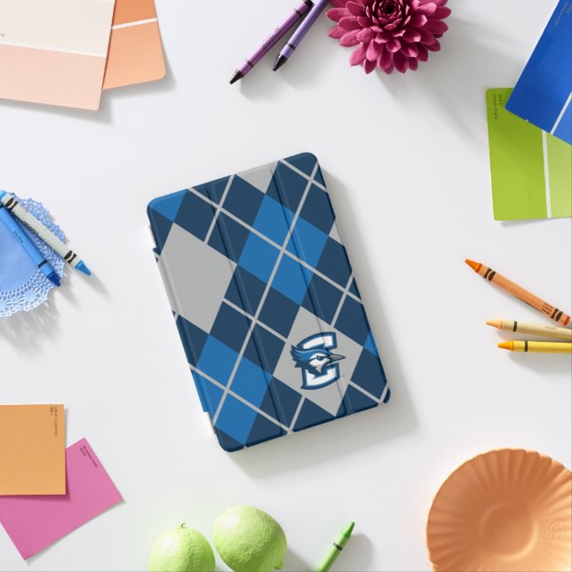 Creighton University Argyle Pattern iPad Mini Cover (In Situ)