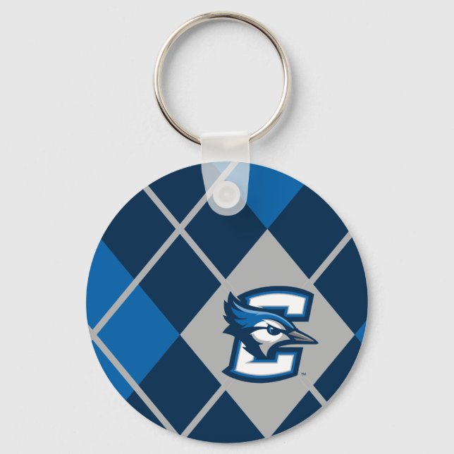 Creighton University Argyle Pattern Keychain (Front)