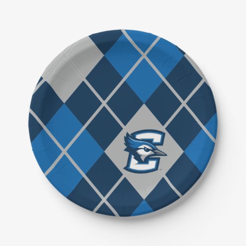 Creighton University Argyle Pattern Paper Plates