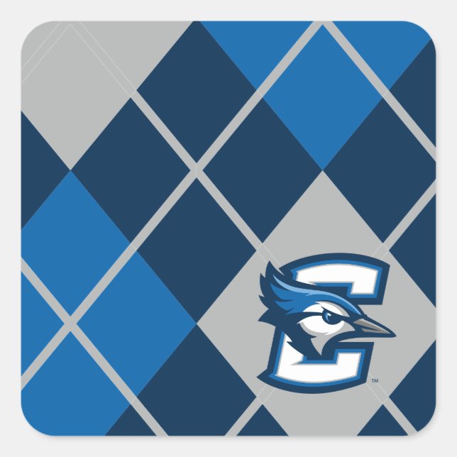 Creighton University Argyle Pattern Square Sticker (Front)