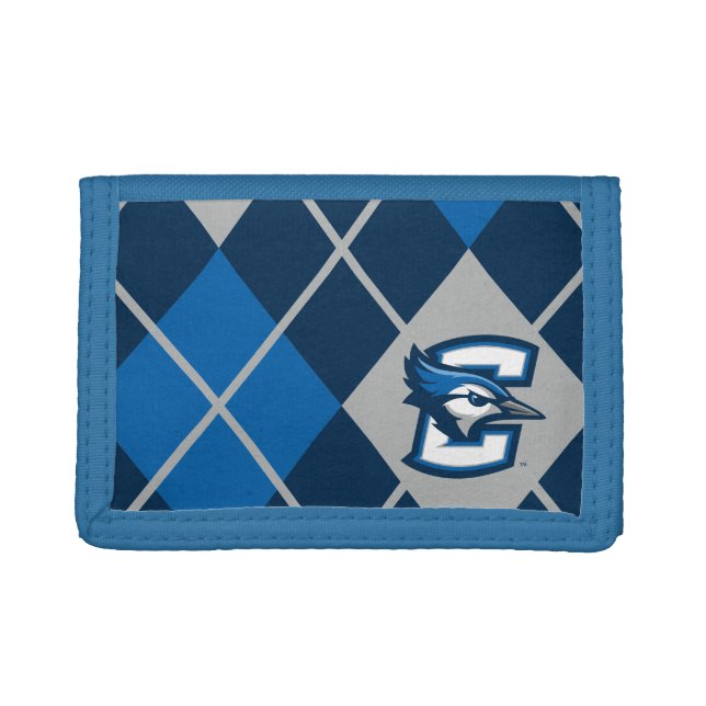 Creighton University Argyle Pattern Trifold Wallet (Front)