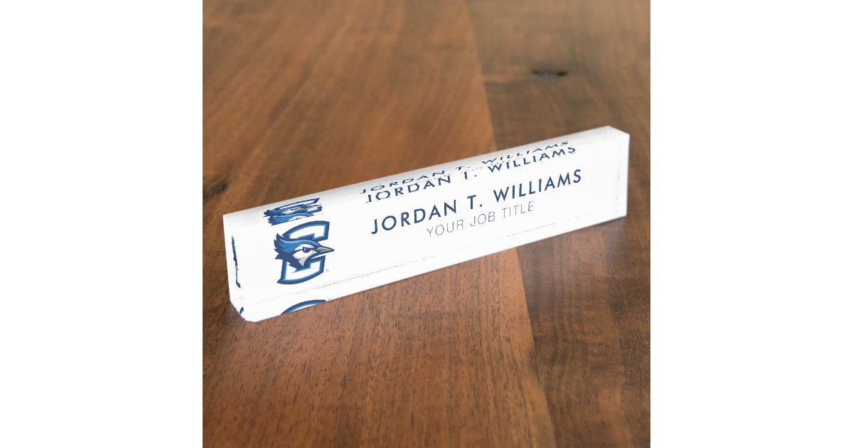 Creighton University Bluejay Logo Desk Name Plate Zazzle Com
