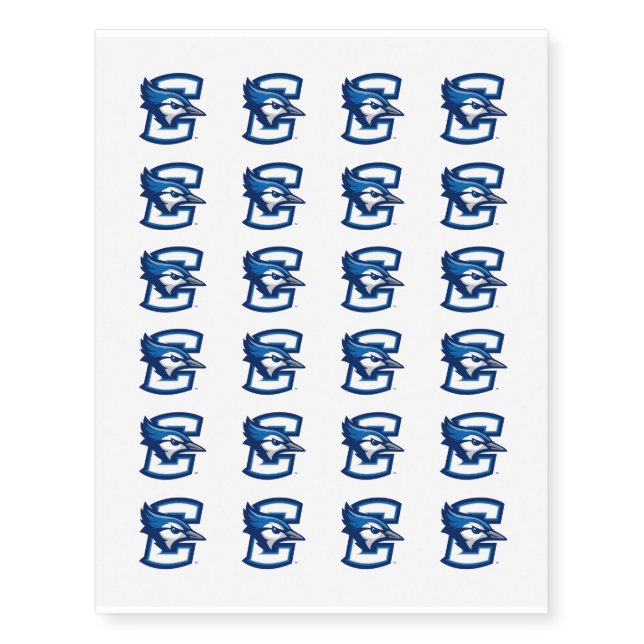 Creighton University Bluejay Logo Temporary Tattoos (Front)