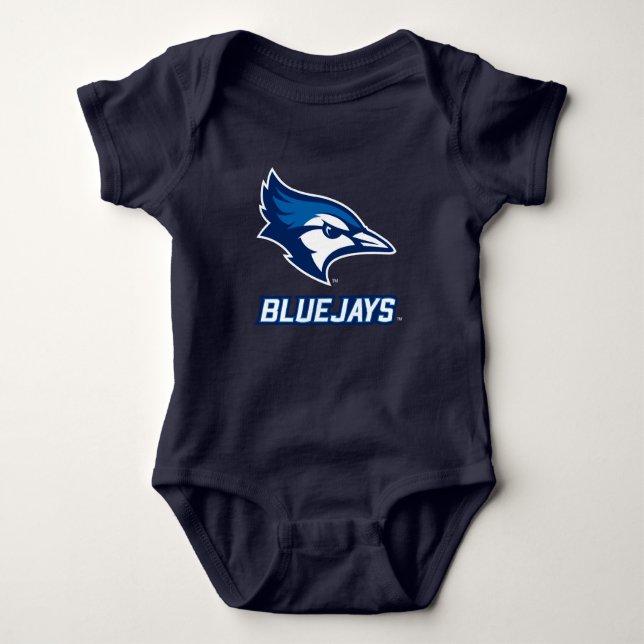 Creighton University Bluejay with Wordmark Baby Bodysuit (Front)