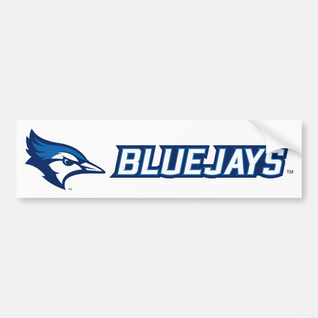 Creighton University Bluejay with Wordmark Bumper Sticker (Front)