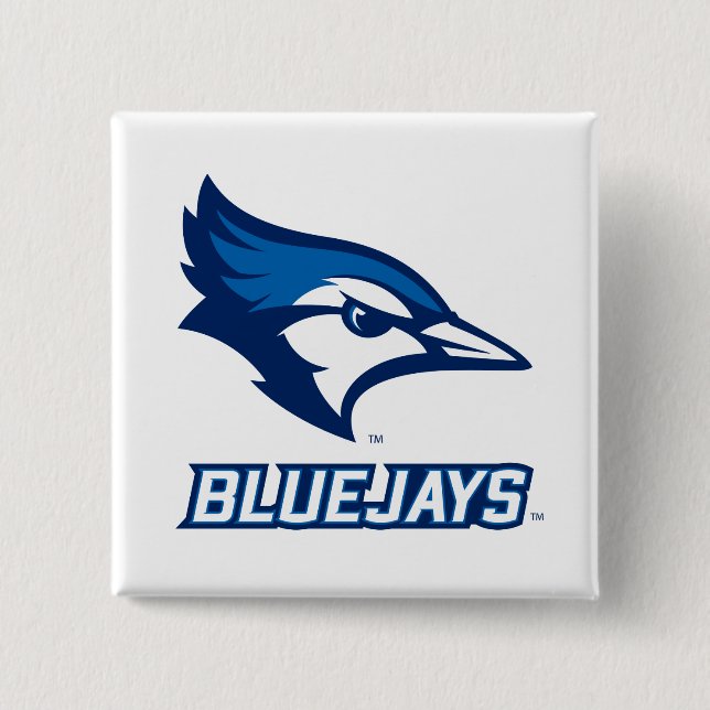 Creighton University Bluejay with Wordmark Button (Front)