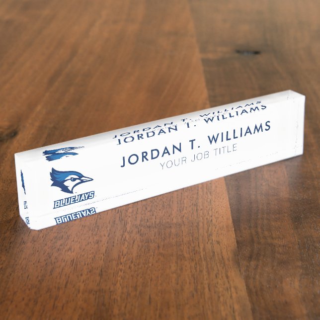 Creighton University Bluejay with Wordmark Desk Name Plate (Side)