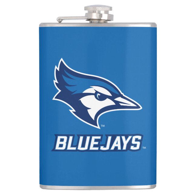 Creighton University Bluejay with Wordmark Flask (Front)