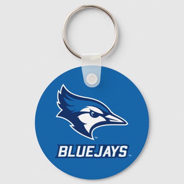 Creighton University Bluejay with Wordmark Keychain (Front)