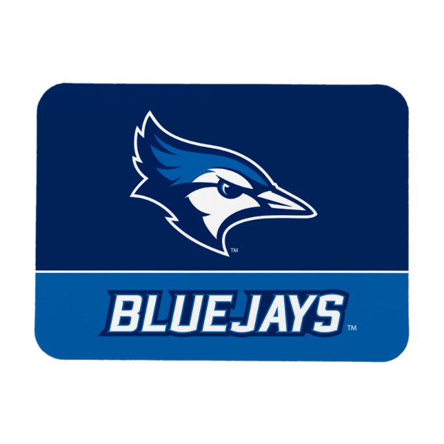 Creighton University Bluejay with Wordmark Magnet (Horizontal)