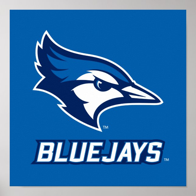Creighton University Bluejay with Wordmark Poster (Front)