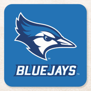Creighton University Bluejay with Wordmark Square Paper Coaster