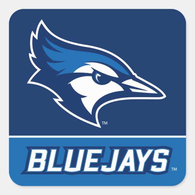 Creighton University Bluejay with Wordmark Square Sticker (Front)