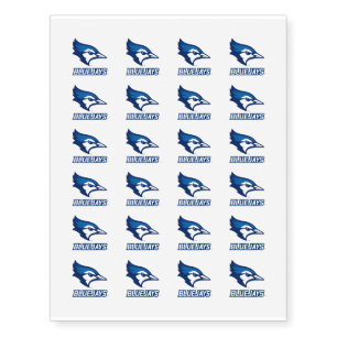 Creighton University Bluejay with Wordmark Temporary Tattoos