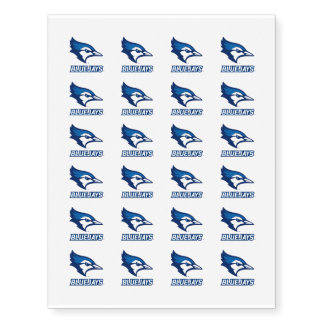 Creighton University Bluejay with Wordmark Temporary Tattoos